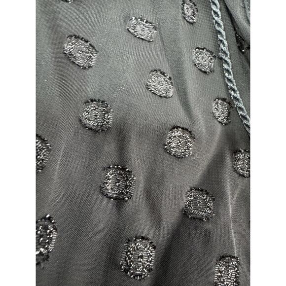 NY & Co Womens Sleeveless Sheer Top M Black Glitter Polka Dot Whimsigoth Fairy - Picture 6 of 14